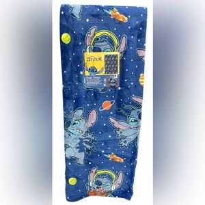 Spacey Stitch Plush Throw Blanket Blue 50x70 Universe Planets Rockets Disney NWT